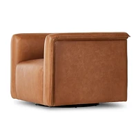 Shaw Leather Swivel Chair | West Elm