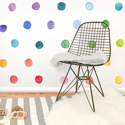 Mej Mej Color Story Rainbow Watercolor Dots Peel & Stick Wall Decals | West Elm