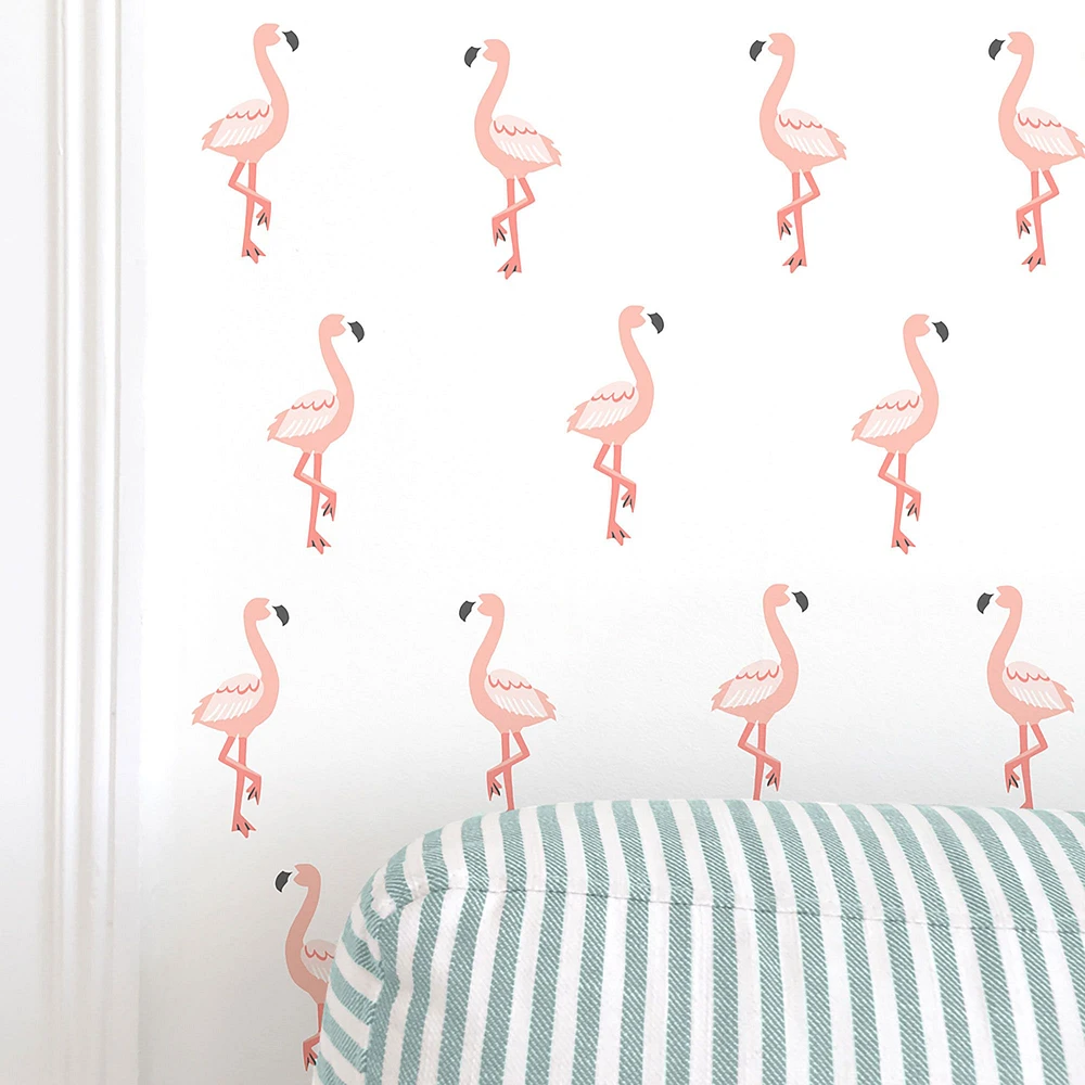 Mej Mej Flamingo Toss Peel & Stick Wall Decals | West Elm