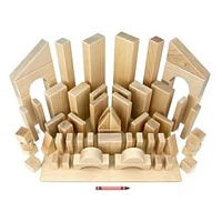 Core Set Solid Maple Unit Building Blocks, 61 pieces