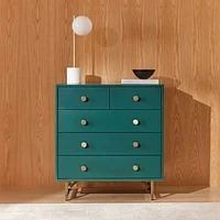 Lilia 33" Tall 5-Drawer Dresser, Juniper Green