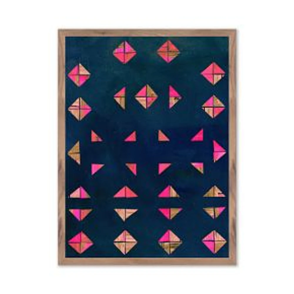 Geometrics Wall Art Natural 18X24X1.5 Paper, Walnut