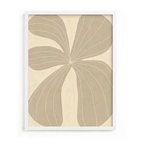 Beige Flower Wall Art Cream, White Wood Frame 18 X 24 Full Bleed Framed Print Rectangle