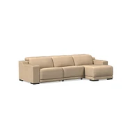 Dalton Motion Reclining Leather 3-Piece Chaise Sectional (119.5") | West Elm