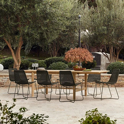 Hargrove Outdoor Expandable Dining Table (79"–109") & Slope Dining Chairs Set | West Elm