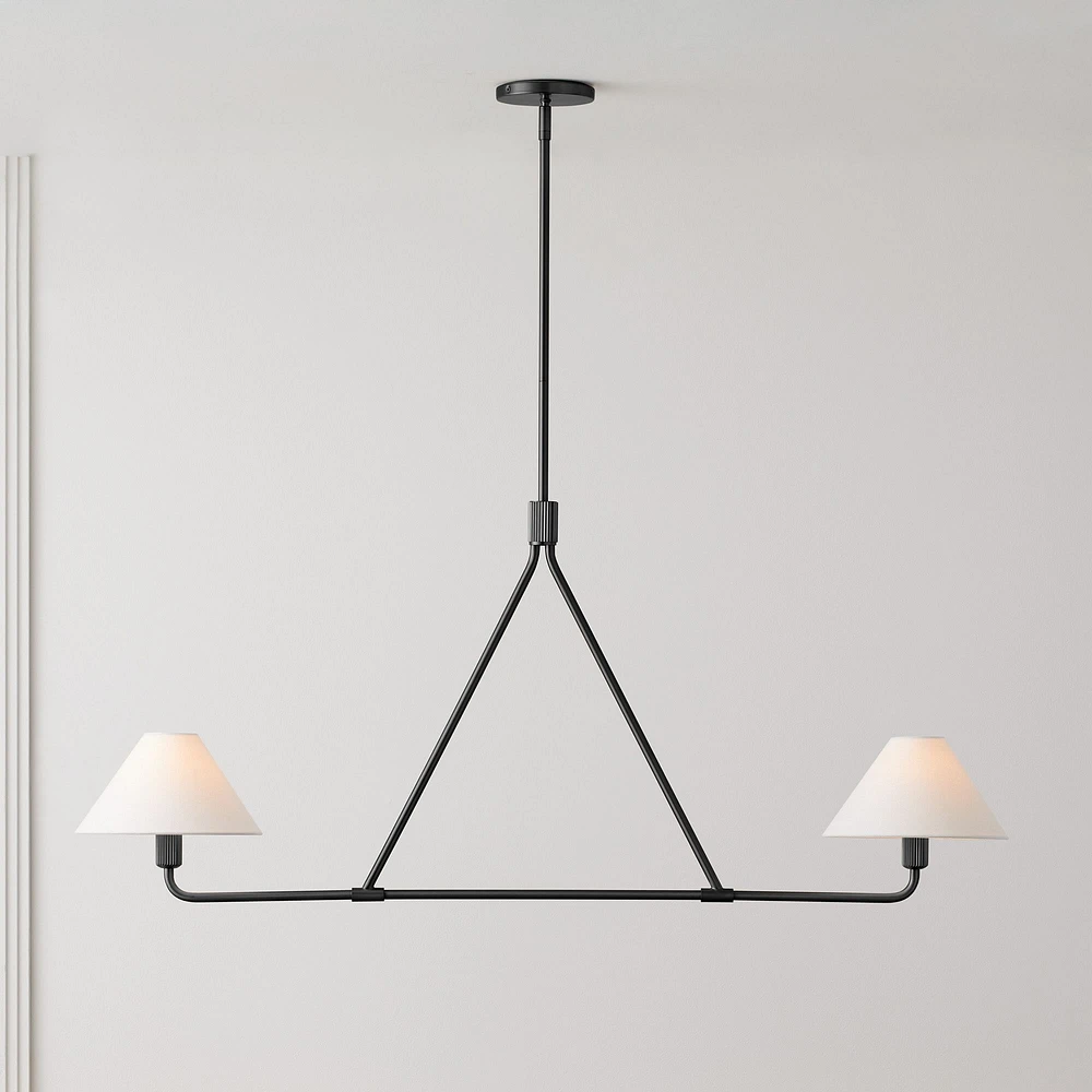 Beatrix Pendant (46") - Linen Shades | West Elm