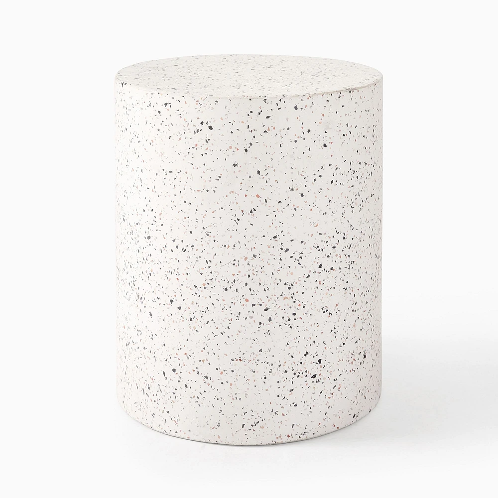 Terrazzo Drum Outdoor Round Side Table (15") | West Elm