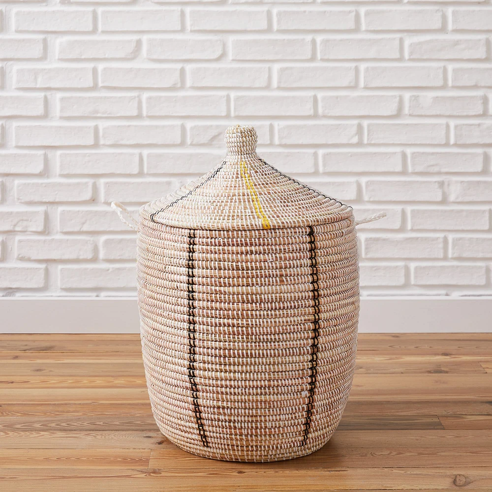 Graphic Millet Lidded Baskets | West Elm