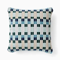 Outdoor Check Point Pillow | West Elm