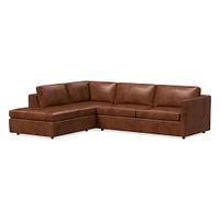 Harris Leather 2-Piece Sleeper Sectional w/ Bumper Chaise (111") | West Elm