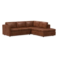 Harris Leather 2-Piece Bumper Chaise Sectional (106"–116") | West Elm