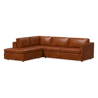 Harris Leather 2-Piece Bumper Chaise Sectional (106"–116") | West Elm