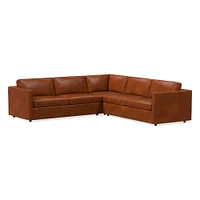 Harris Leather 3-Piece L-Shaped Sectional (105"–115") | West Elm