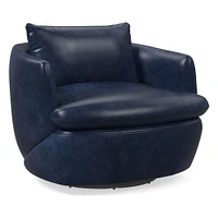 Crescent Leather Grand Swivel Chair | West Elm