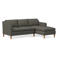 Hamilton Leather 2-Piece Chaise Sectional (83"–93") | West Elm