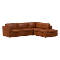 Harris Leather 2-Piece Sleeper Sectional w/ Bumper Chaise (111") | West Elm