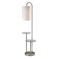 Deco Shelf Floor Lamp, Polished Nickel