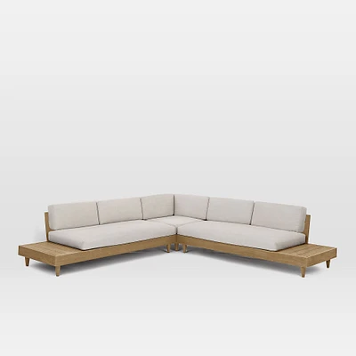 Portside Low Outdoor 3-Piece L-Shaped Sectional (112") | West Elm