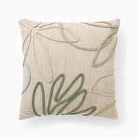 Outdoor Linework Floral Pillow | West Elm