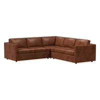 Harris Leather 3-Piece L-Shaped Sectional (103"–113") | West Elm