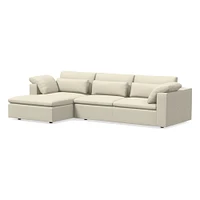 Harmony Modular Leather 2-Piece Sleeper Sectional w/Storage Chaise (123") | West Elm