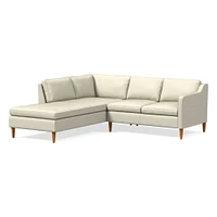 Hamilton Leather 2-Piece Bumper Chaise Sectional (88"–98") | West Elm