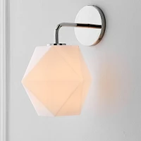 Sculptural Glass Faceted Wall Sconce - Small | West Elm