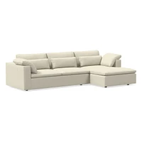 Harmony Modular Leather 2-Piece Sleeper Sectional w/Storage Chaise (123") | West Elm