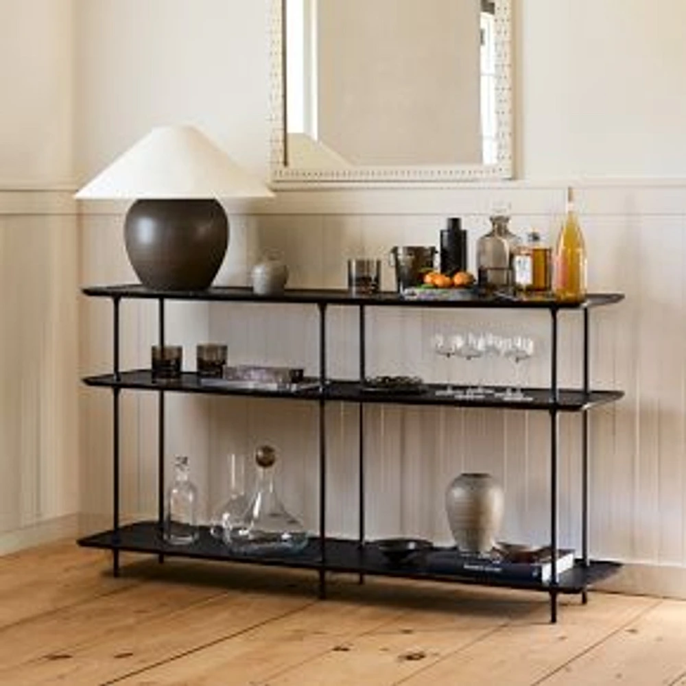 Sintra 60" Wood And Metal Console, Dark Bronze