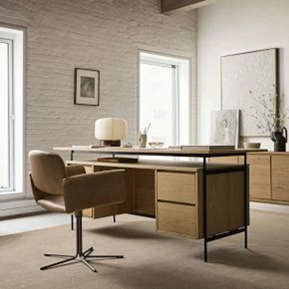 Pierce 72" Executive Desk, Blonde