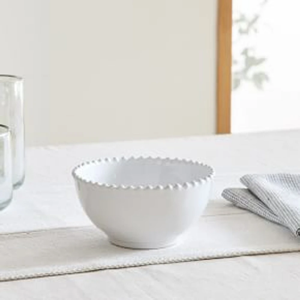 Pearl Pasta Bowl, Set of 4, White