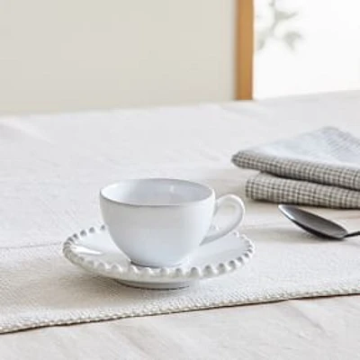 Pearl Coffee Cup & Saucer, Set of 4, White