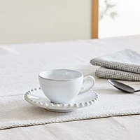 Pearl Coffee Cup & Saucer, Set of 4, White