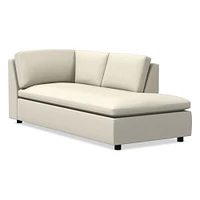 Open Box: Marin LA 75" Sofa, Down, Performance Velvet, Black, Concealed Support