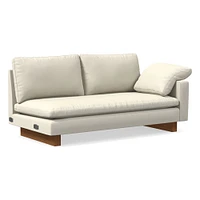 Open Box: Harmony Petite LA 2.5 Seater Sofa, Down Blend, Performance Distressed Velvet, Golden Oak, Dark Walnut