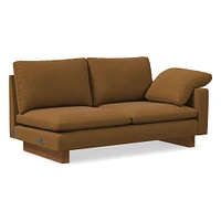 Open Box: Harmony Petite LA 2.5 Seater Sofa, Down Blend, Performance Distressed Velvet, Golden Oak, Dark Walnut