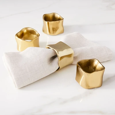 Napkin Ring, Polished Brass, Set of 4