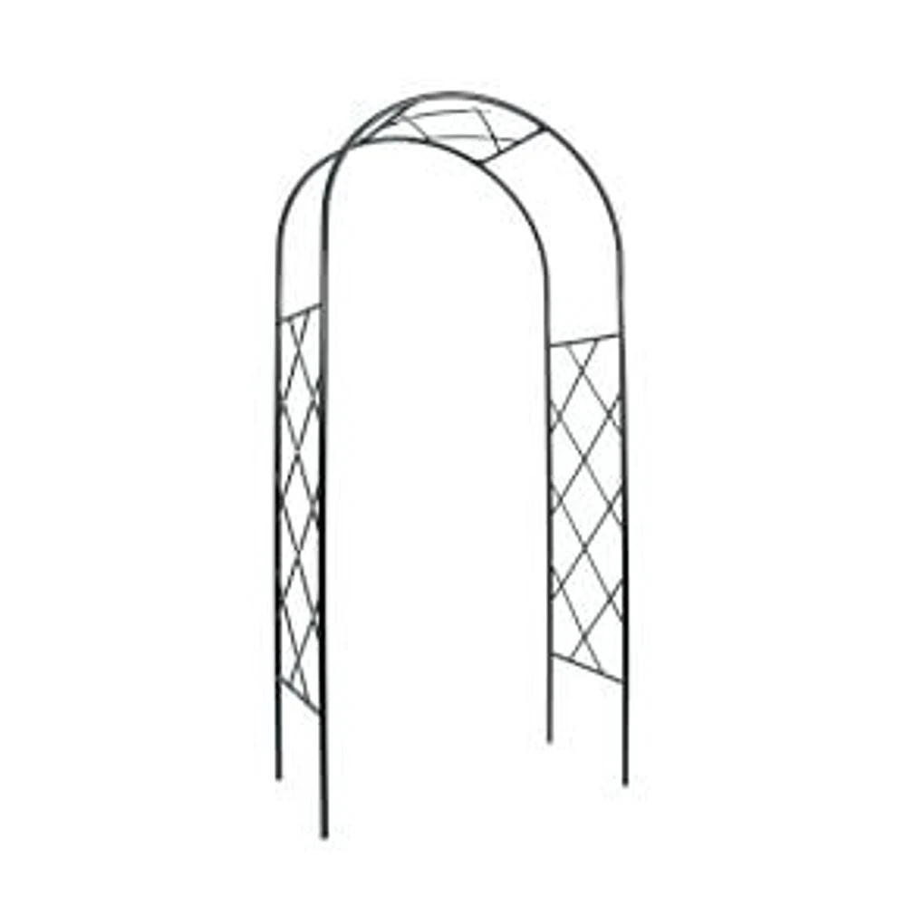 Lattice Arbor, Wrought Iron, 41''x92''x21'', Graphite