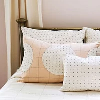 Anchal Lunar Dot Lumbar Pillow - Ivory Blush