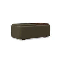 Bowman Leather Storage Ottoman | West Elm