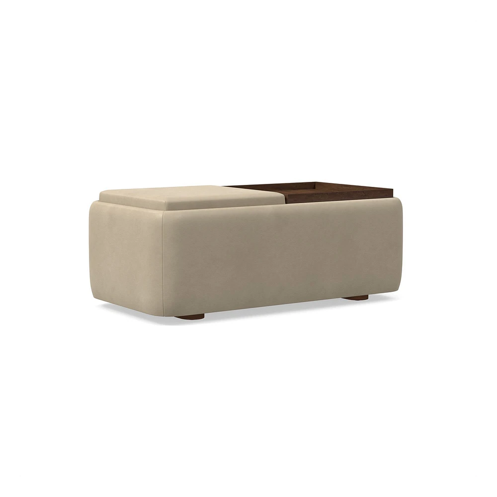 Bowman Leather Storage Ottoman | West Elm