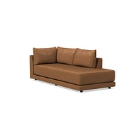 Melbourne RA Chaise, Standard Depth, Saddle Leather, Nut, Concealed Support