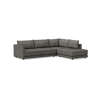 Melbourne Leather 2-Piece Bumper Chaise Sectional (116"–126") | West Elm