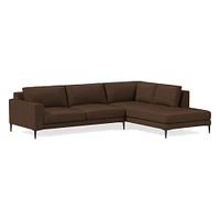 Harper Leather 2-Piece Bumper Chaise Sectional (106"–116") | West Elm