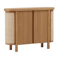 Gerritsen 47" 2-Dr Rubberwood and Oak Sideboard with Cane Accents, Natural