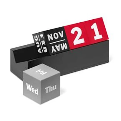 MoMA Collection Cubes Perpetual Calendar, Polystyrene, CMYK Colors