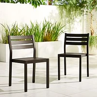 Portside Aluminum Outdoor Set of 2 Dining Chair, Dark Bronze