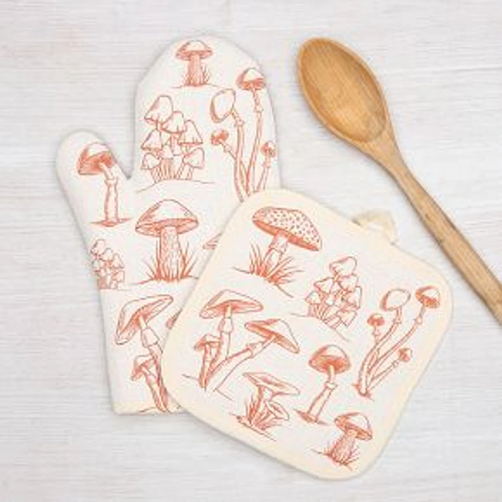 Mushroom Oven Mitt + Potholder