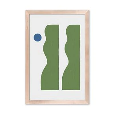 2 Green Vase by Roseanne Kenny Framed Paper Natural Maple 12x18