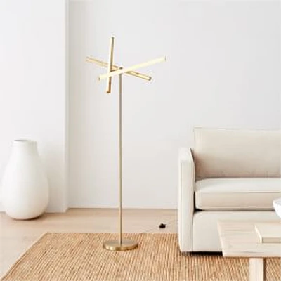 Light Rods LED Floor Lamp Antique Brass  (64")